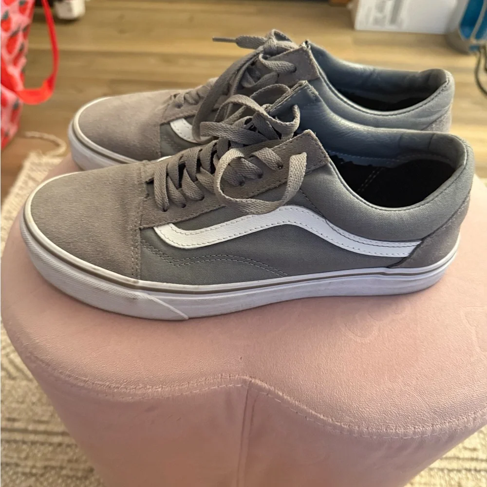 Vans Gray and White Low-Top Sneakers